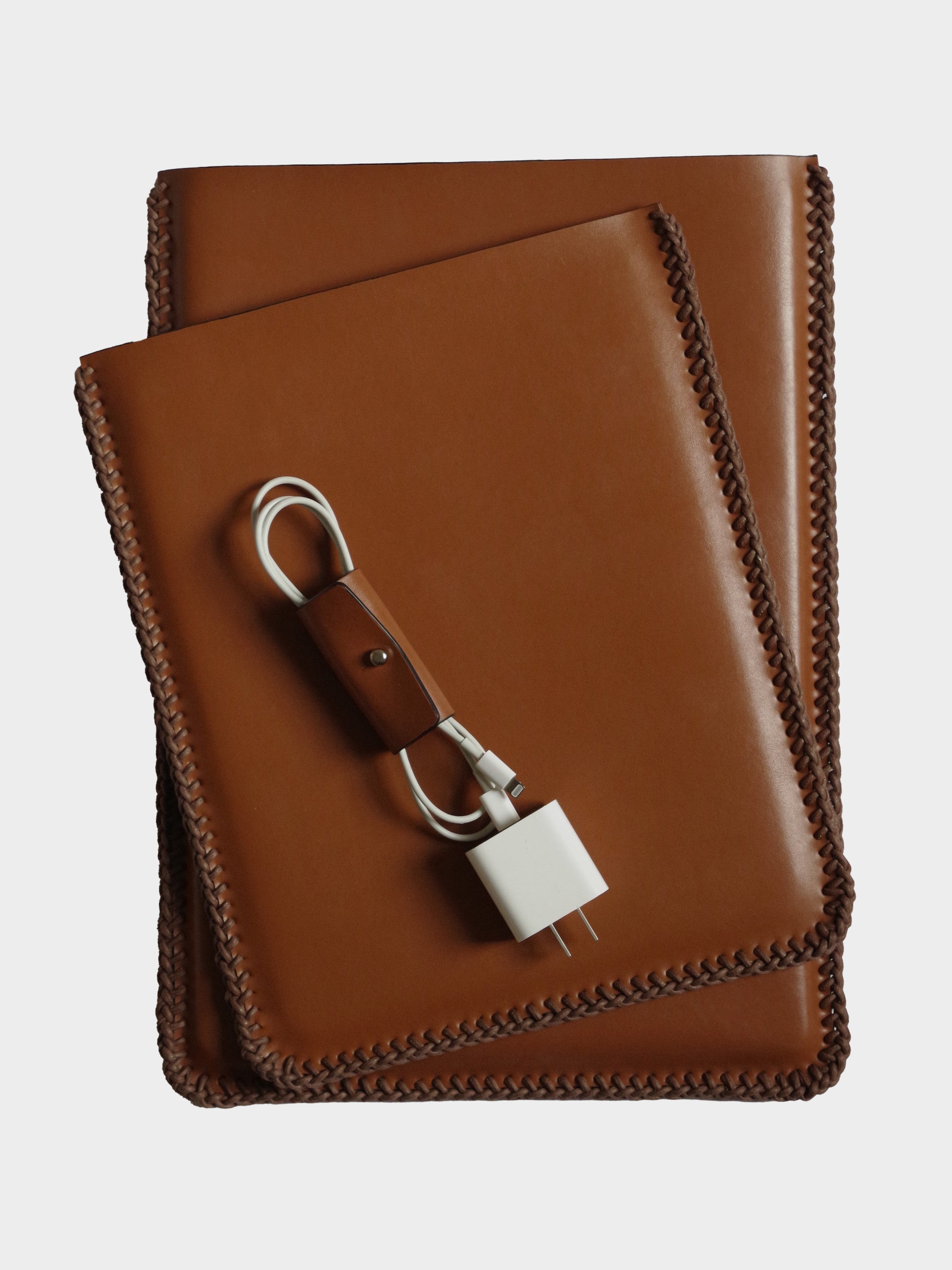 Cognac Vegan Leather Laptop Case