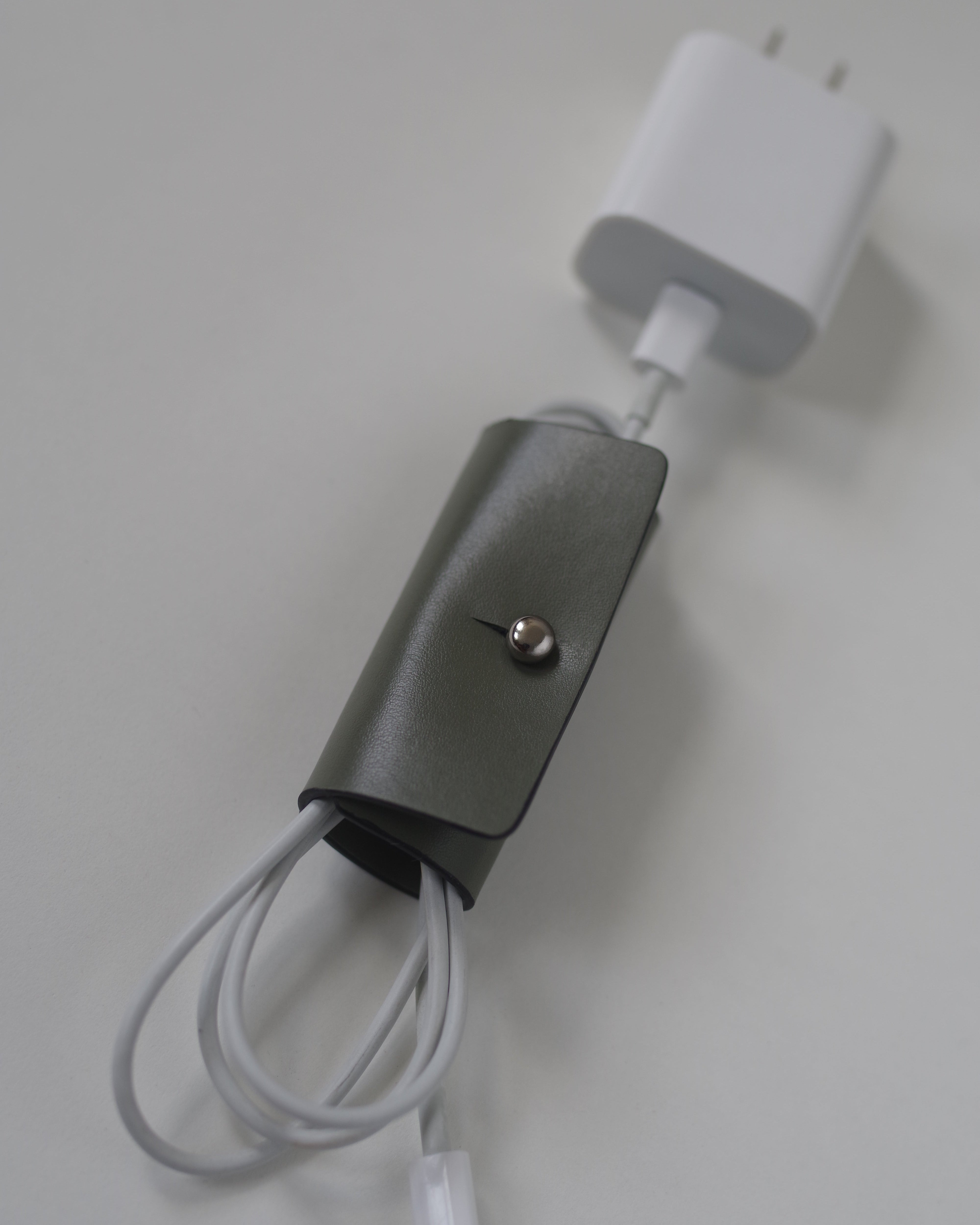 Olive Vegan Leather Wire Organizer