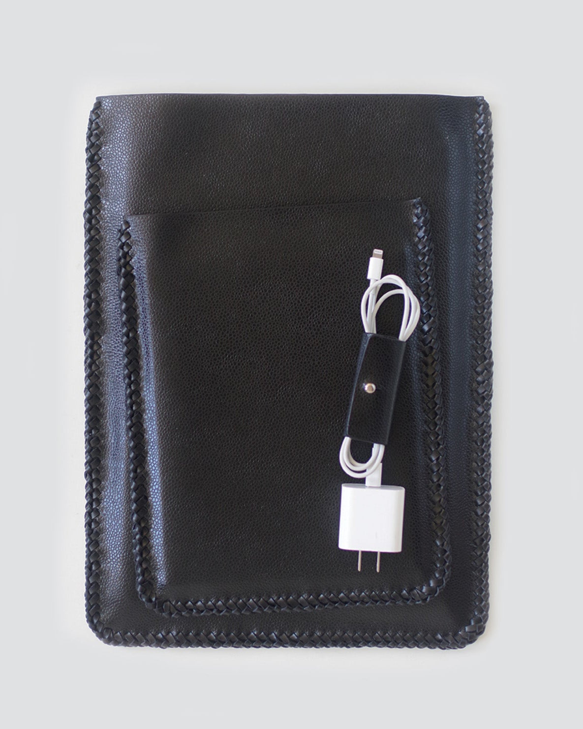 Black T Vegan Leather Ipad Sleeve