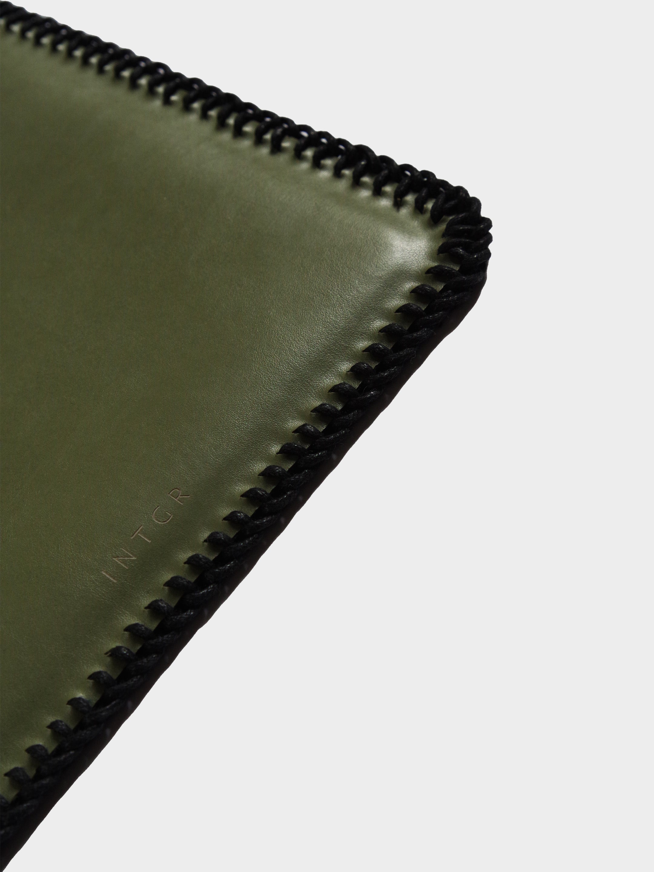 Olive Vegan Leather Ipad Sleeve